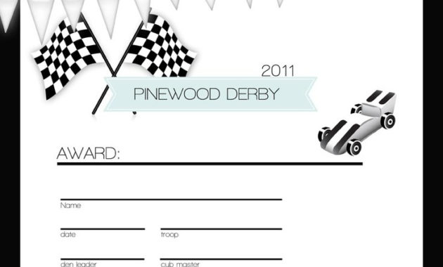 Pinewood Derby Award Certificates Templates Jurjur For Pinewood Derby Certificate Template