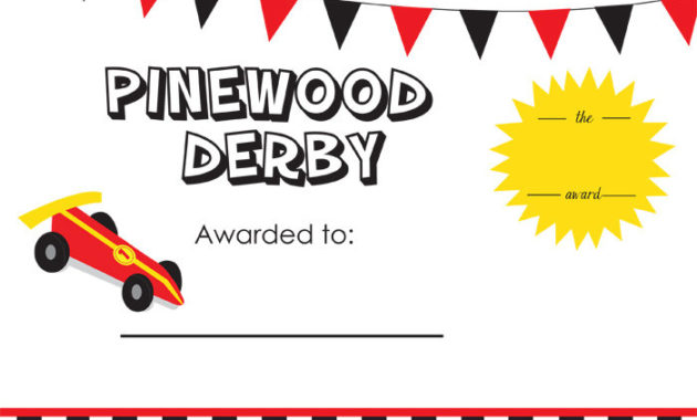 Pinewood Derby Award Certificates Templates Jurjur Pertaining To Pinewood Derby Certificate Template