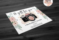 Pink Flowers Gift Certificate Instant Download Inside Printable Photography Gift Certificate Template