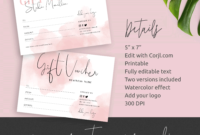 Pink Watercolor Gift Voucher Editable Gift Certificate With Best Pink Gift Certificate Template
