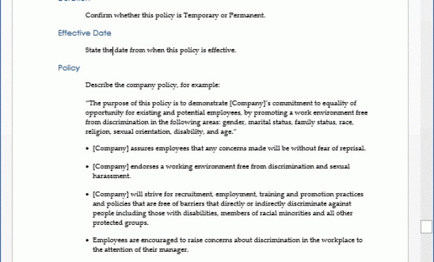 Policy Manual Template Ms Word Templates Forms With Policies And Procedures Template For Small Business