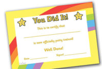 Potty Training Certificate Teacher Made Within Printable Merit Certificate Templates Free 10 Award Ideas