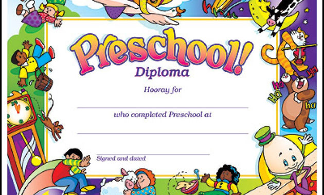 Prek / Kindergarten Cap Gown Tassel And Diploma Pertaining To Pre Kindergarten Diplomas Templates Printable Free