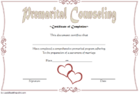 Premarital Counseling Certificate Of Completion Template Within Premarital Counseling Certificate Of Completion Template