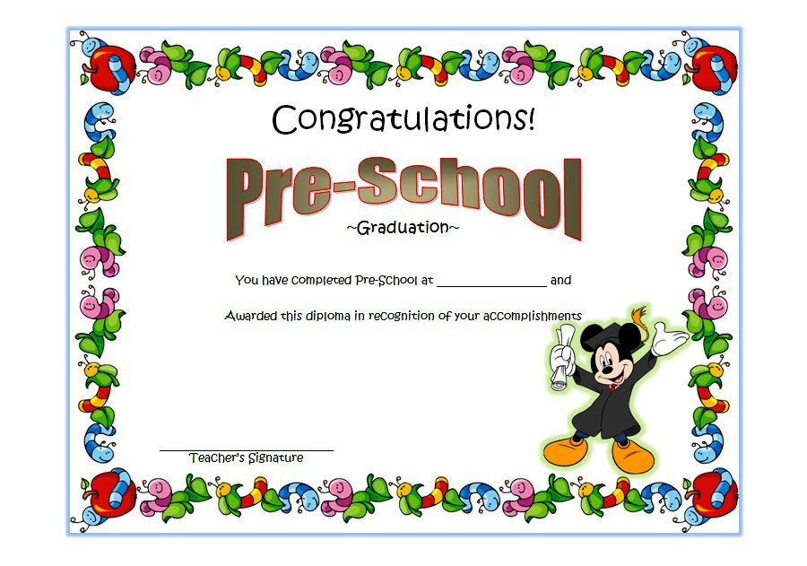 Preschool Graduation Certificate Free Printable 10 Designs Regarding Free Graduation Certificate Template Word
