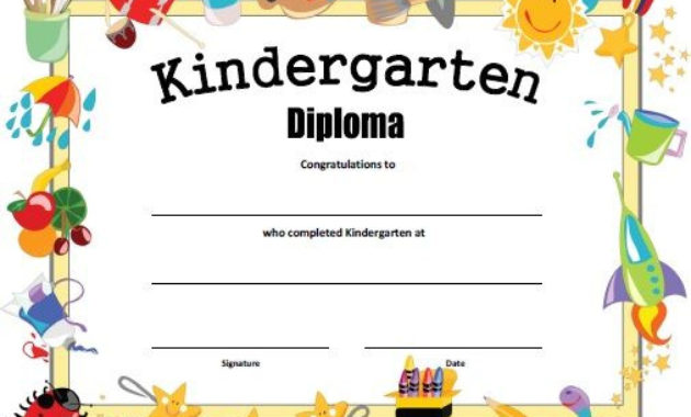 Preschool Graduation Certificate Template Free Best Within 10 Kindergarten Diploma Certificate Templates Free