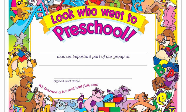 Preschool Graduation Diploma Free Printable Free Printable With Regard To Pre Kindergarten Diplomas Templates Printable Free