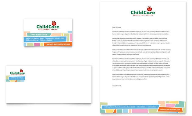 Preschool Kids Day Care Business Card Letterhead In Non Medical Home Care Business Plan Template