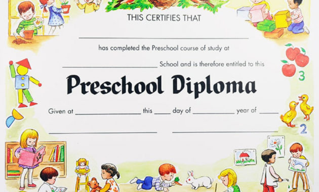 Preschooldiploma Regarding Awesome Preschool Graduation Certificate Template Free