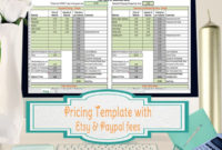 Pricing Template For Etsy Sellers Excel Spreadsheet With Regard To Etsy Business Plan Template