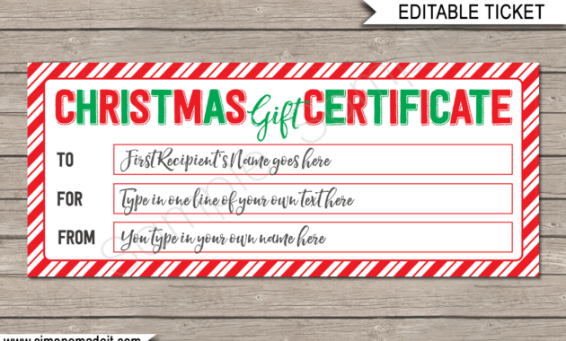 Printable Christmas Gift Certificate Christmas Gift Voucher For Free Homemade Christmas Gift Certificates Templates