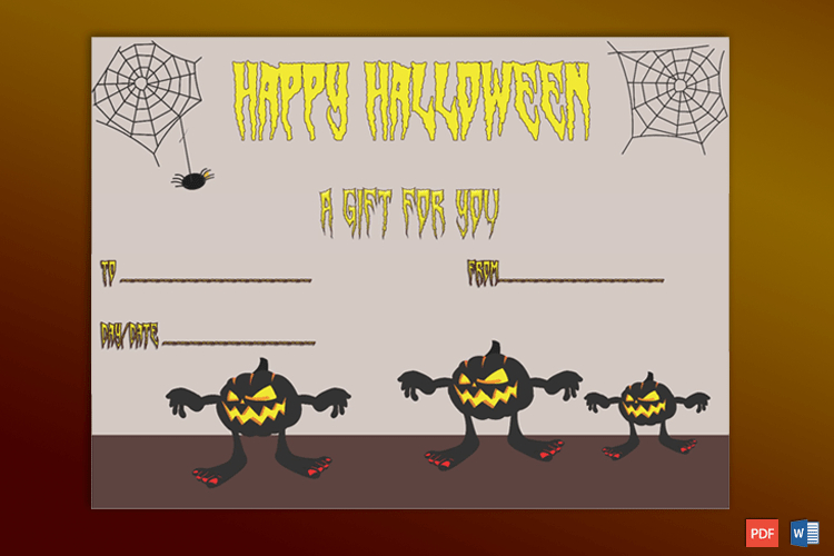 Printable Halloween Gift Certificate Spooky Gct With Free Halloween Gift Certificate Template Free