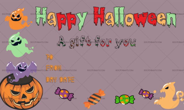 Printable Halloween Gift Certificate Templates Doc Formats Regarding Halloween Certificate Template