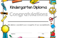 Printable Kindergarten Diploma Kindergarten Graduation Etsy With Regard To 10 Kindergarten Graduation Certificates To Print Free