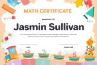 Printable Kindergarten Math Award Certificate Template In Math Award Certificate Template