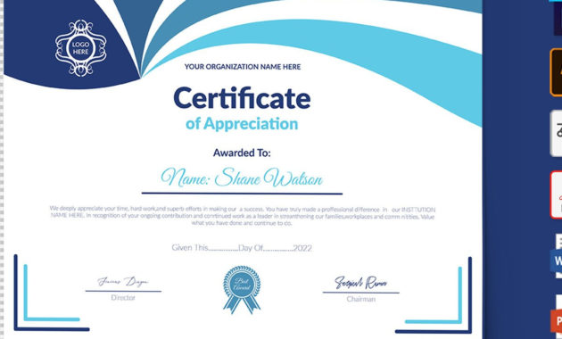 Printable Of Appreciation Certificate Template 104730 Throughout Gratitude Certificate Template