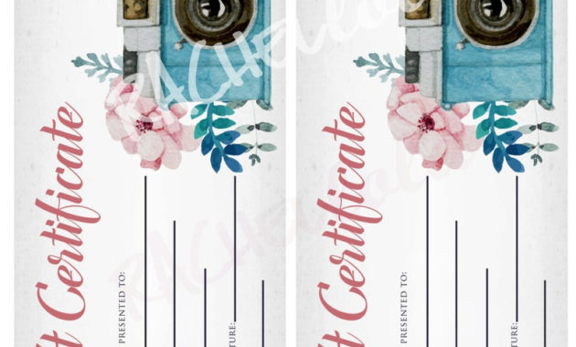 Printable Photography Gift Certificate Template Photo Regarding Photoshoot Gift Certificate Template