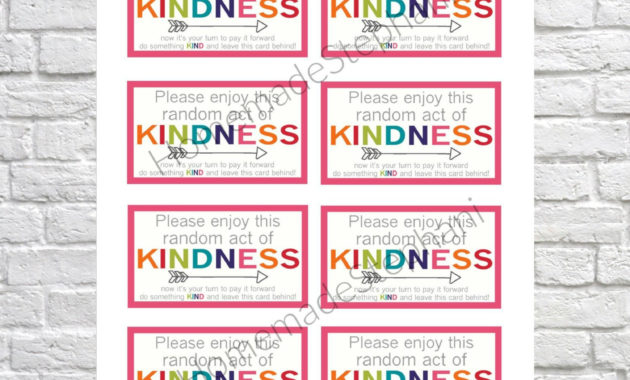 Printable Random Act Of Kindness Cards Raok Pay It Inside Awesome Kindness Certificate Template Free