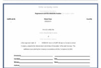 Printable Share Certificate Template Pdf Format E Throughout Awesome Shareholding Certificate Template