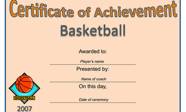 Printable Sports Certificates Sampleprintable With Regard To Printable Volleyball Participation Certificate