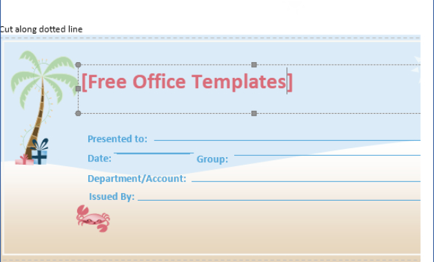 Printable Summer Gift Certificate Template For Microsoft Word Intended For Amazing Microsoft Gift Certificate Template Free Word