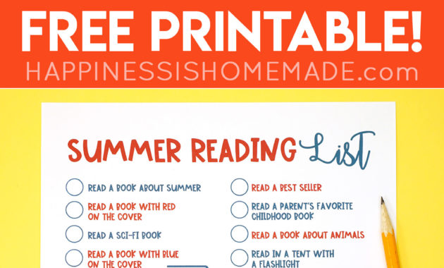 Printable Summer Reading Challenge List For Kids With Summer Reading Certificate Printable