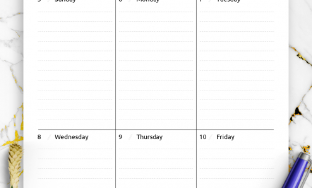 Printable Weekly Planner Templates Download Pdf Intended For Amazing Weekly Agenda Template Notion