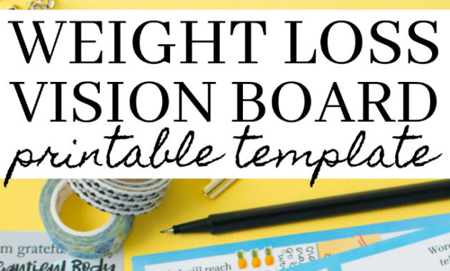 Printable Weight Loss Vision Board Template Carrie Elle With Regard To Weight Loss Certificate Template Free 8 Ideas