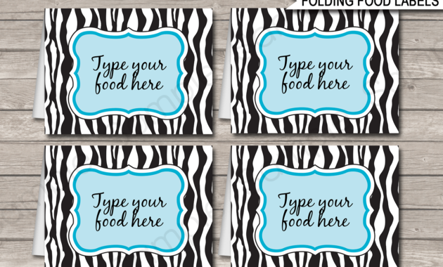Printable Zebra Food Labels Place Cards Zebra Theme With Free Zoo Gift Certificate Templates Free Download