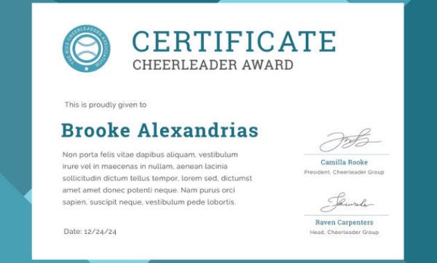 Printeditablepdfwinnerfreecheerleaderaward For 10 Scholarship Award Certificate Editable Templates