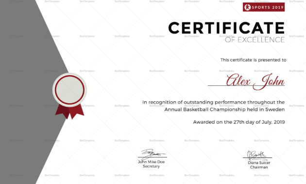 Prize Excellence Certificate Design Template In Psd Word Throughout Quality Certificate Of Excellence Template Word