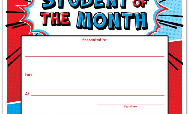 Product Details Student Of The Month Award Within Best Free Printable Student Of The Month Certificate Templates
