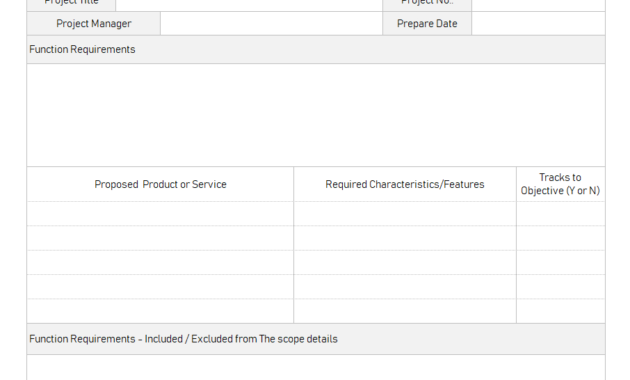 Project Functional Requirements Examples Free Template Regarding Project Business Requirements Document Template