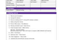 Project Meeting Minutes Template Sample Free Download Intended For Quality Template For Meeting Agenda And Minutes