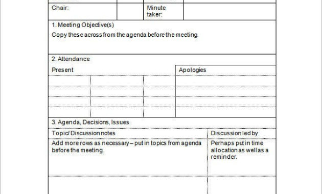 Project Meeting Minutes Template Word For Quality Pre Construction Meeting Agenda Template