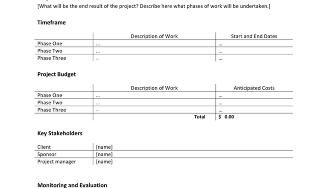 Project Proposal Template In Word And Pdf Formats Throughout One Page Project Proposal Template