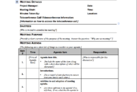 Projectmanagement Project Headway Project Meeting Agenda Pertaining To Management Meeting Agenda Template