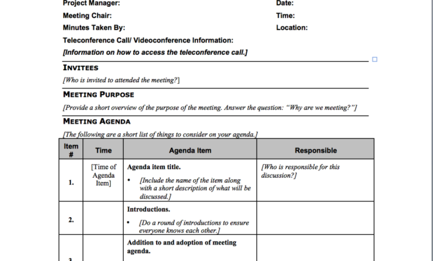 Projectmanagement Project Headway Project Meeting Agenda Pertaining To Management Meeting Agenda Template