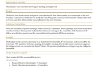 Pta Meeting Minutes In Virtual Meeting Agenda Template