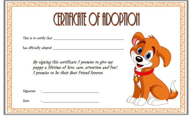 Puppy Adoption Certificate Templates In Quality Puppy Birth Certificate Free Printable 8 Ideas