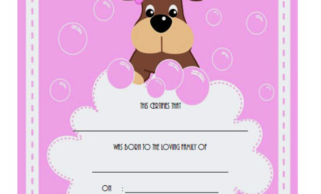 Puppy Birth Certificate Free Printable 8 Distinctive Ideas For Free Dog Adoption Certificate Editable Templates