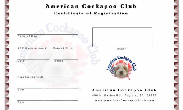 Puppy Birth Certificate Template Business For Free Puppy Birth Certificate Template