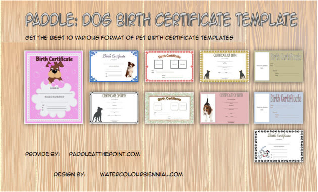 Puppy Birth Certificate Template Free 10 Special Editions Within Printable Pet Birth Certificate Templates Fillable