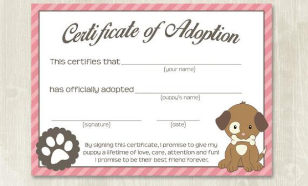 Puppy Party Adoption Certificates // Instant Download // Adopt In Toy Adoption Certificate Template