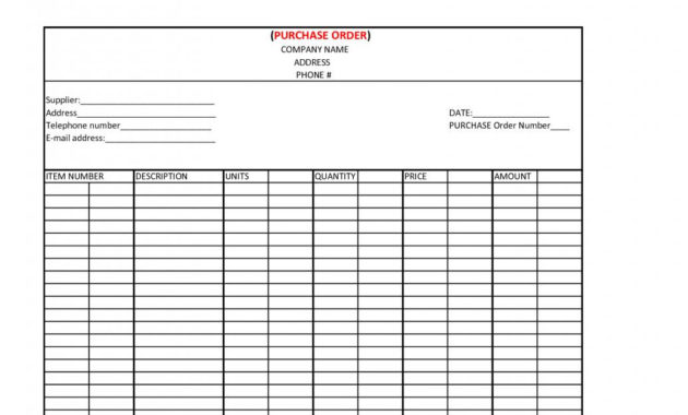 Purchase Order Template Excel Shatterlion Within Shipping Log Template