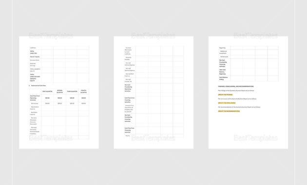Quarterly Business Report Template In Word Apple Pages Throughout Quarterly Business Plan Template