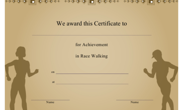 Race Walking Certificate Of Achievement Template Download Within 5K Race Certificate Templates