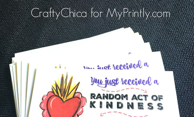 Random Act Of Kindness Cards Myprintly Intended For Awesome Kindness Certificate Template Free