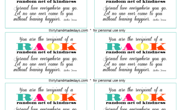 Random Acts Of Kindess Loveforjj With Regard To Awesome Kindness Certificate Template Free