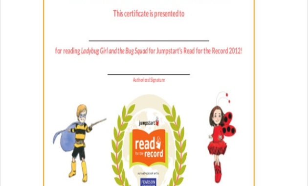 Reading Certificate Template 6 Free Word Excel Pdf Regarding Reader Award Certificate Templates